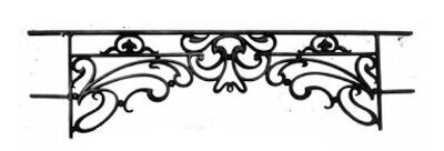 garde-corps, barre d'appui, appui de fenêtre, balustrade, en fonte moulée et fer forgé_LOISELET_ FQ